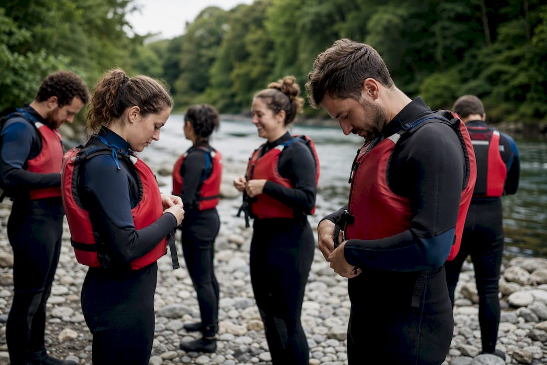 Securing safety gear for white-water rafting
