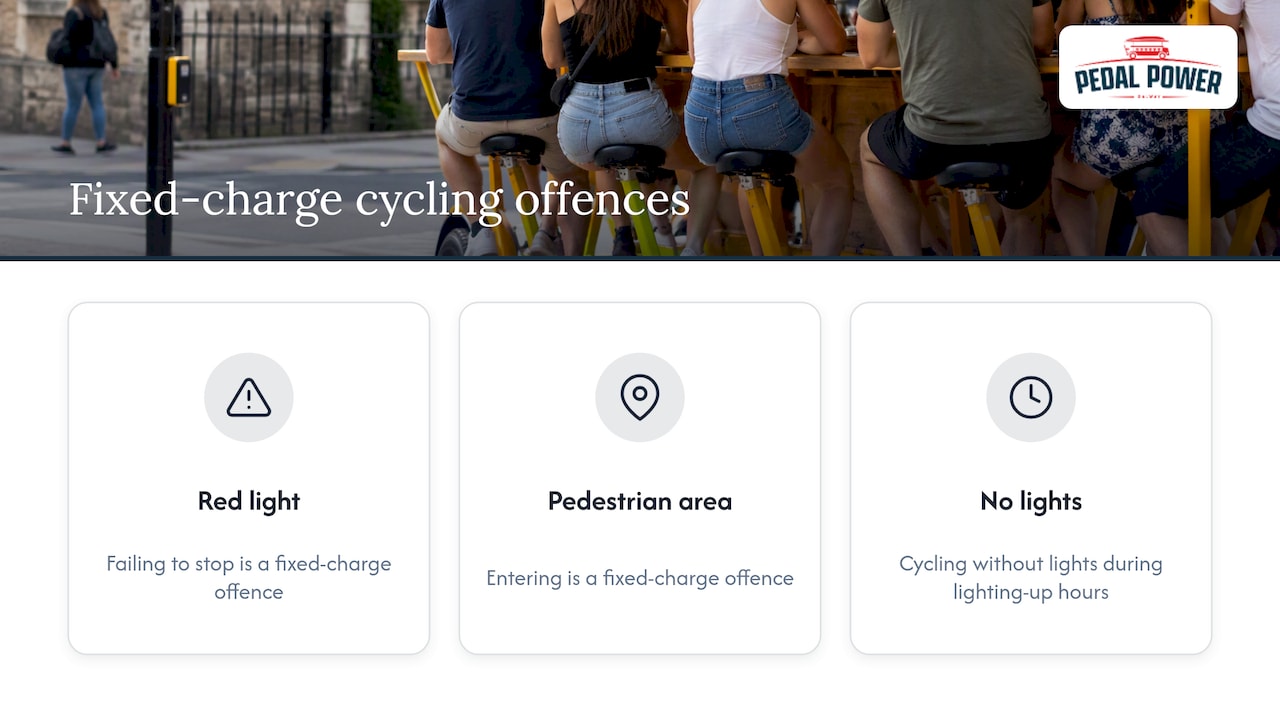 Three fixed-charge cycling offences in Ireland